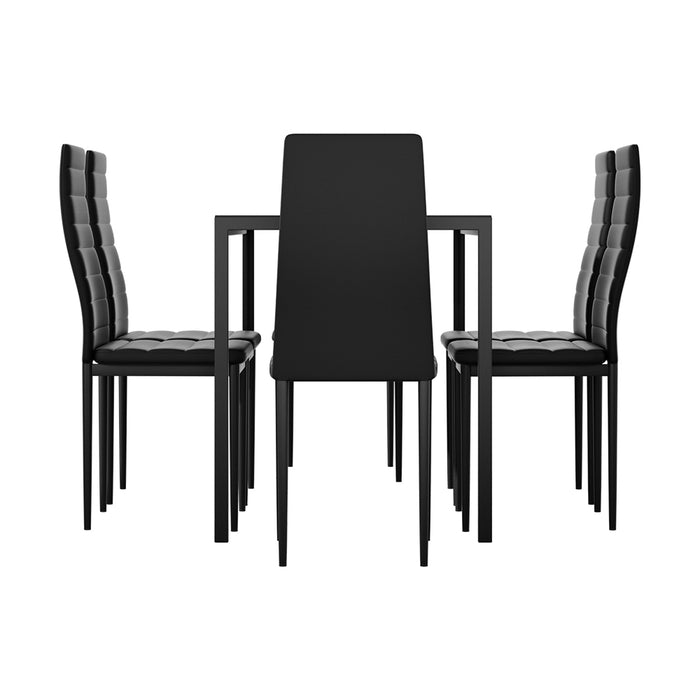 Artiss Dining Chairs and Table Dining Set 6 Chair Set Of 7 Wooden Top Black