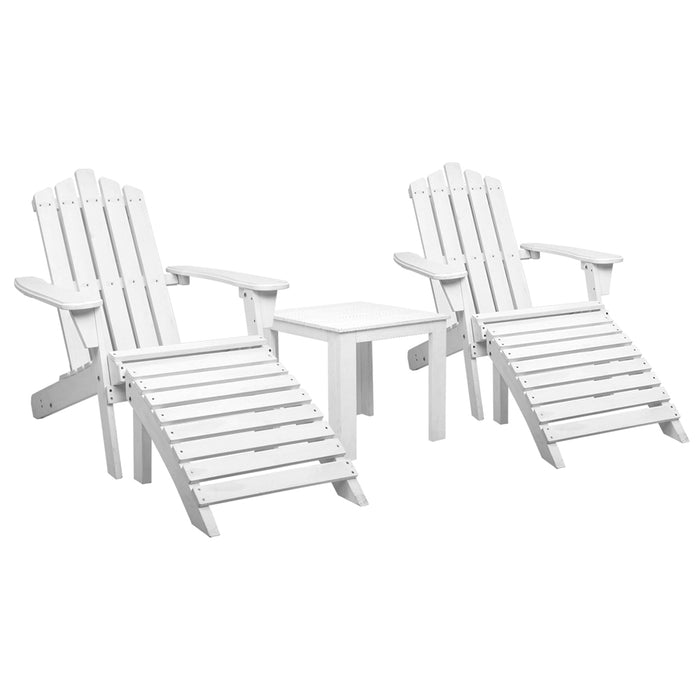 Gardeon Outdoor Sun Lounge Beach Chairs Table Setting Wooden Adirondack Patio Chair