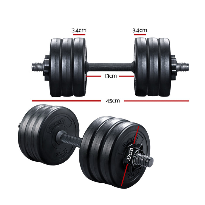 Everfit 32KG Dumbbells Dumbbell Set Weight Plates Home Gym Exercise