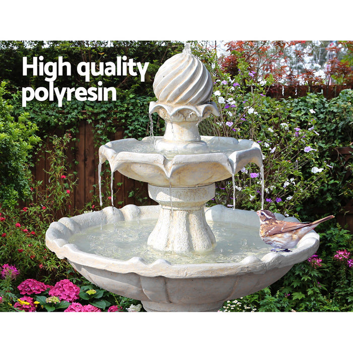 Gardeon 3 Tier Solar Powered Water Fountain - Ivory