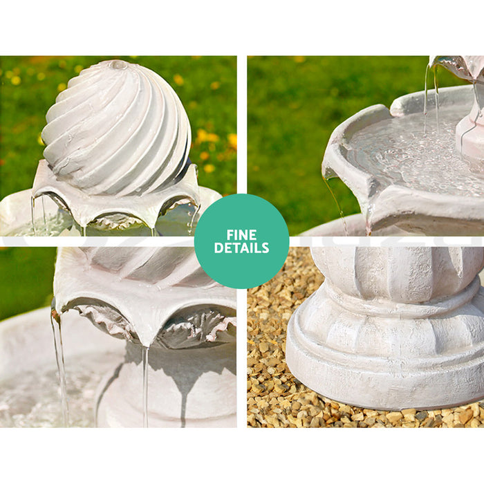 Gardeon 3 Tier Solar Powered Water Fountain - Ivory