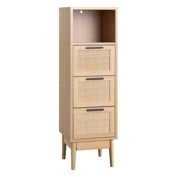 Artiss 3 Chest of Drawers Rattan Furniture Cabinet Storage Side End Table Shelf