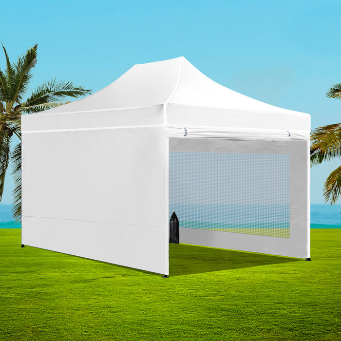 Instahut Gazebo Pop Up Marquee 3x4.5 Folding Wedding Tent Gazebos Shade White