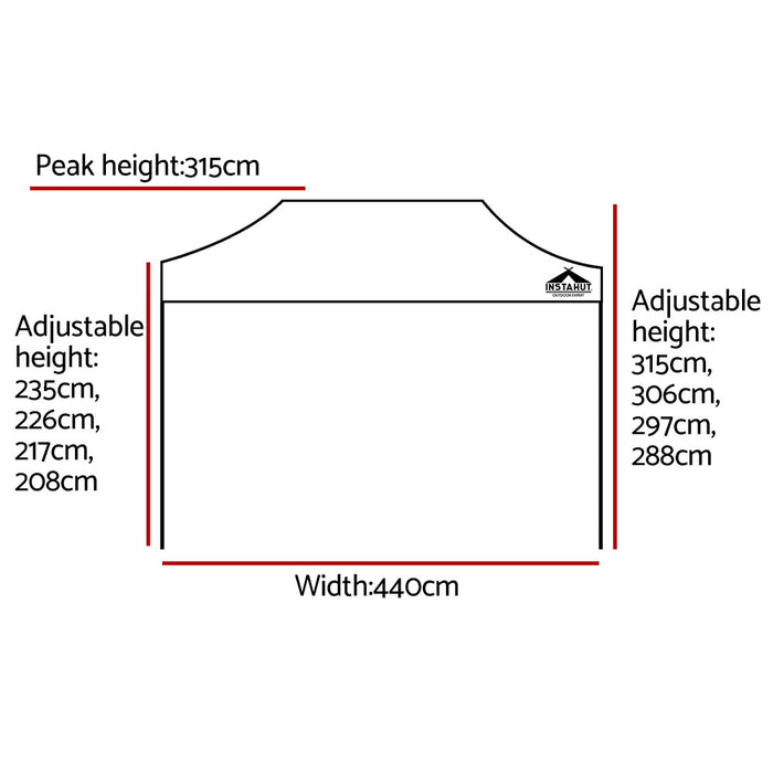 Instahut Gazebo Pop Up Marquee 3x4.5 Outdoor Tent Folding Wedding Gazebos White