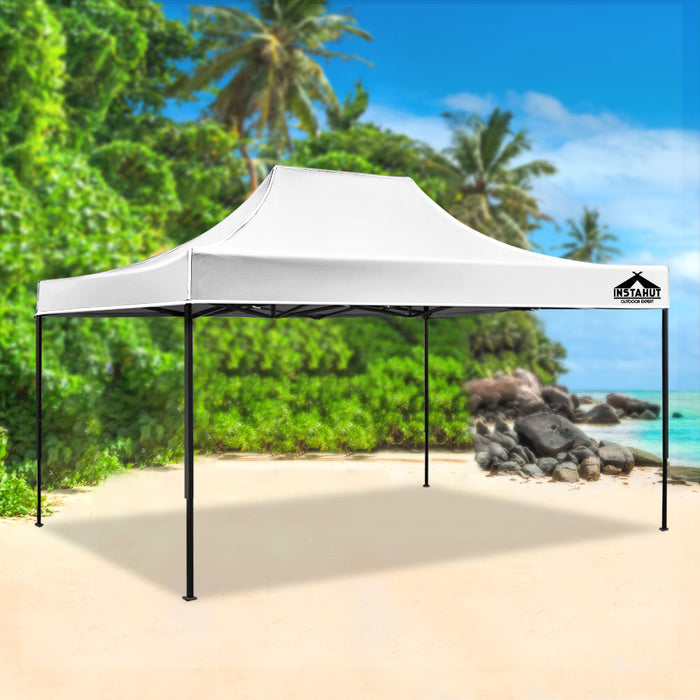 Instahut Gazebo Pop Up Marquee 3x4.5 Outdoor Tent Folding Wedding Gazebos White