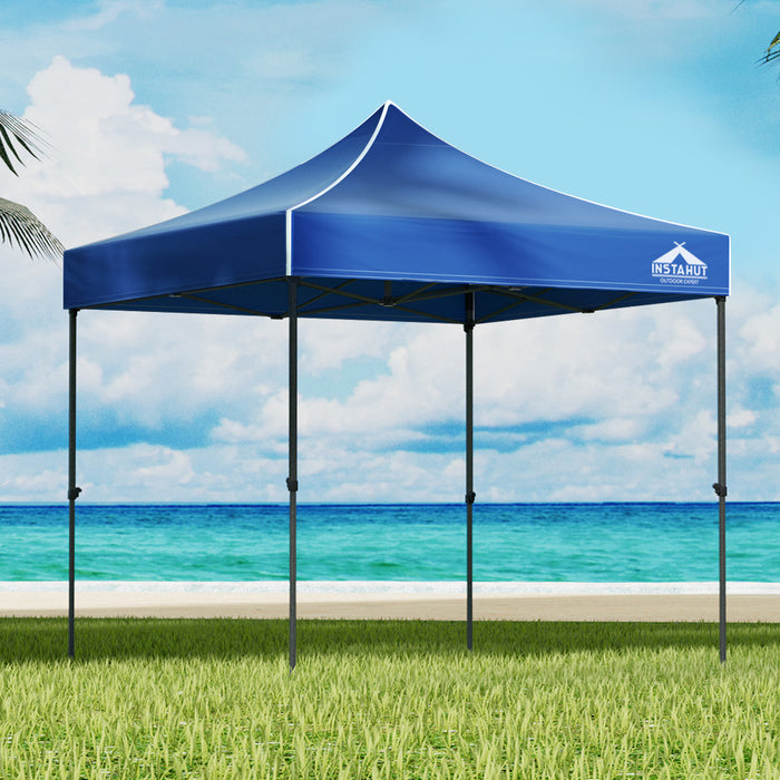 Instahut Gazebo Pop Up Marquee 3x3 Outdoor Wedding Gazebos Base Pod Kit Blue