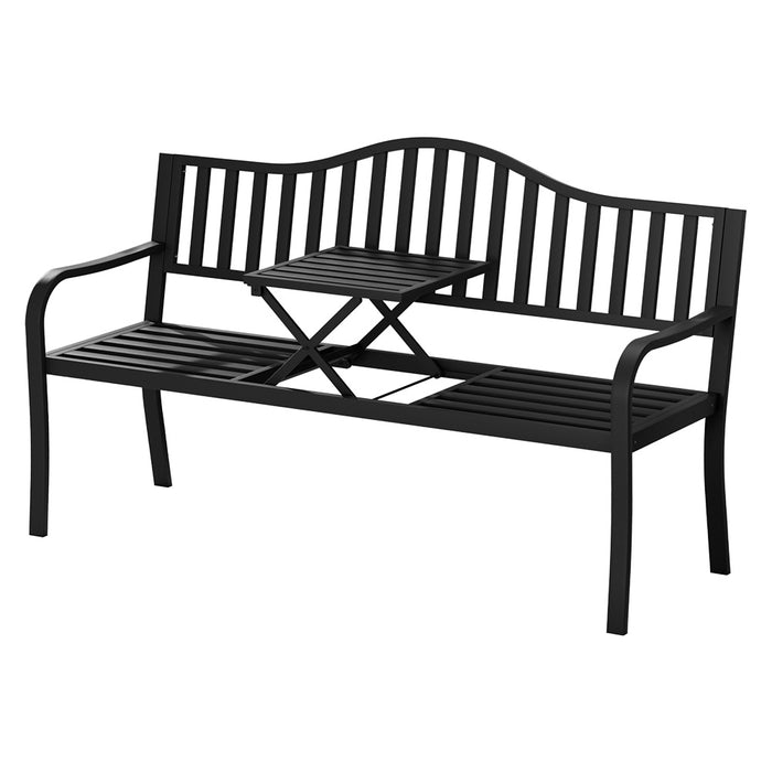 Gardeon Outdoor Garden Bench Steel Foldable Table Furniture Patio Loveseat