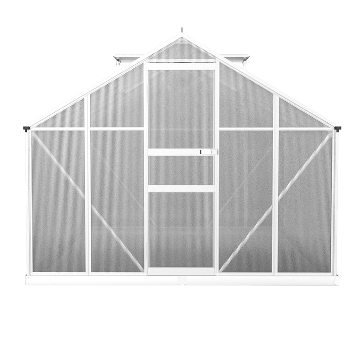 Greenfingers Greenhouse Aluminium Polycarbonate Green House Garden Shed 3x2.5M