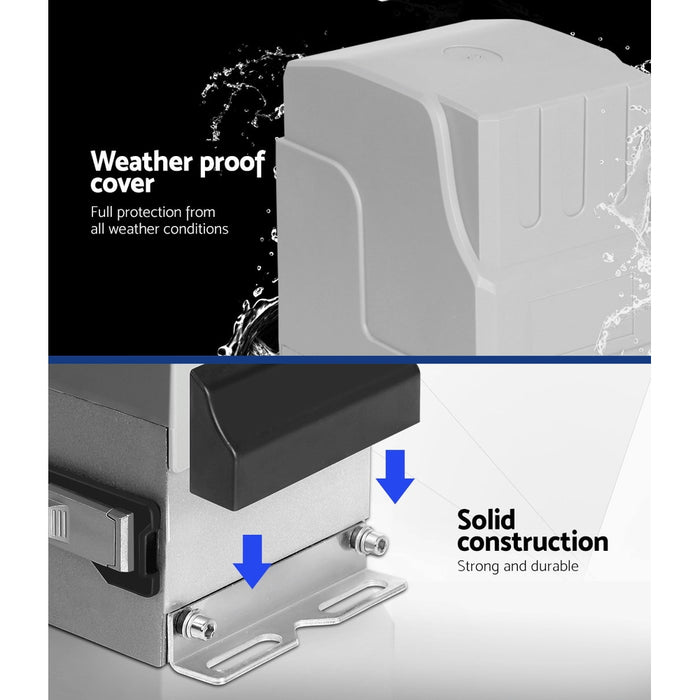 LockMaster Electric Sliding Gate Opener 1800KG Motor Kit Auto Keypad Remote 6M Rail