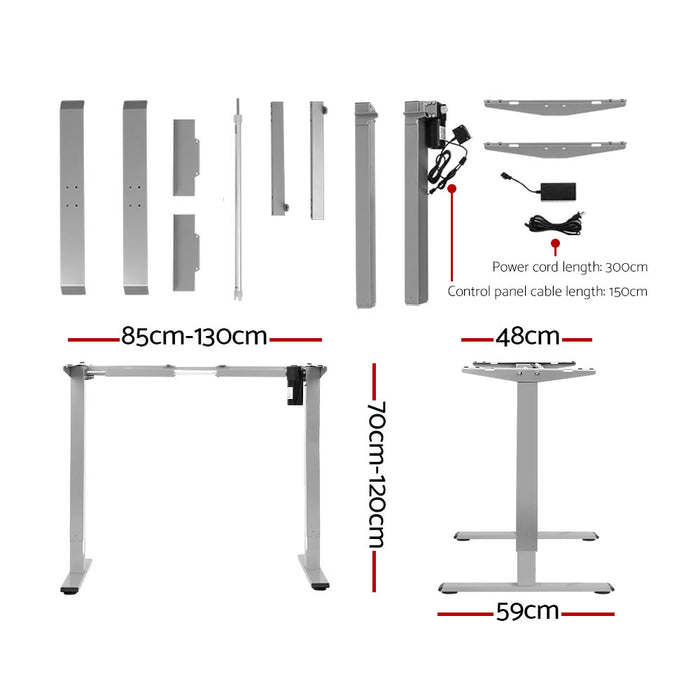 Artiss Electric Standing Desk Motorised Sit Stand Desks Table Grey White 140cm