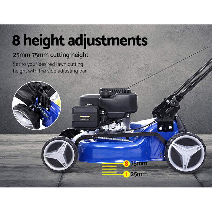 Lawn Mower 19" 175cc Petrol Powered Push Lawnmower 4 Stroke 4-IN-1