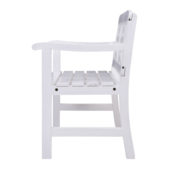 Gardeon Wooden Garden Bench 2 Seat Patio Furniture Timber Outdoor Lounge Chair White