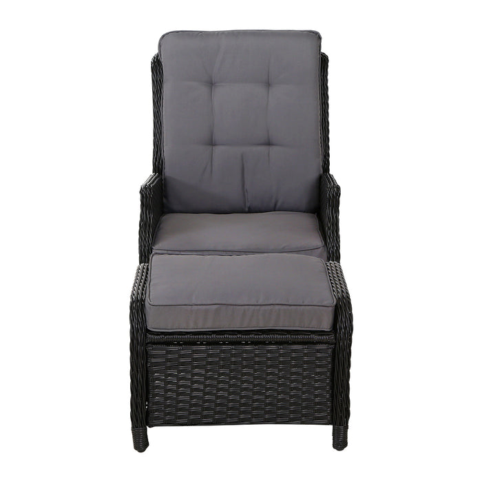 Gardeon Recliner Chair Sun lounge Setting Outdoor Furniture Patio Wicker Sofa