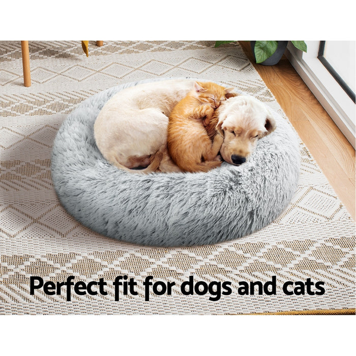 i.Pet Pet bed Dog Cat Calming Pet bed Small 60cm Charcoal Sleeping Comfy Cave Washable