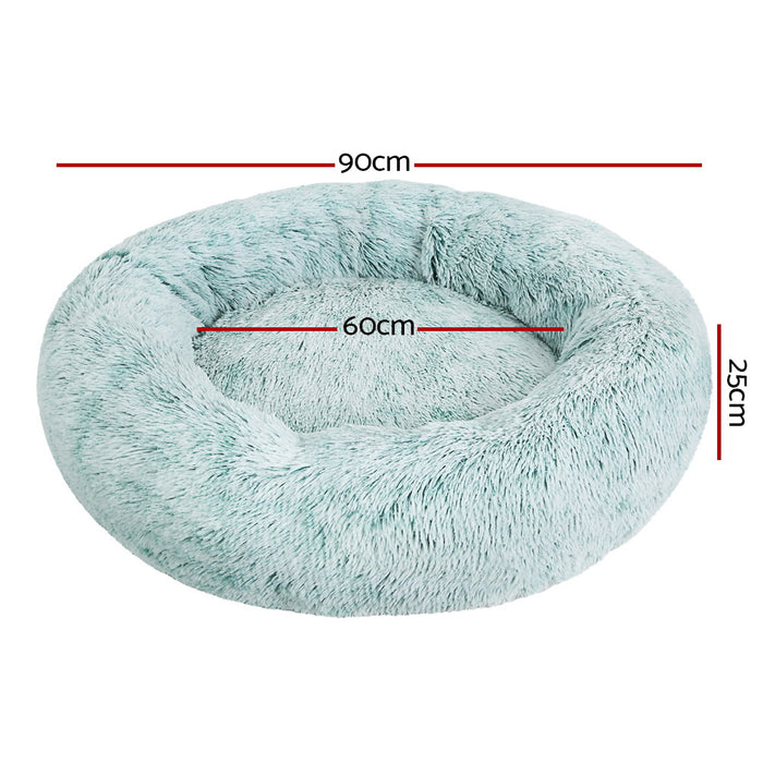 i.Pet Pet bed Dog Cat Calming Pet bed Large 90cm Teal Sleeping Comfy Cave Washable