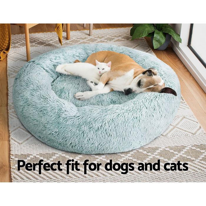 i.Pet Pet bed Dog Cat Calming Pet bed Large 90cm Teal Sleeping Comfy Cave Washable