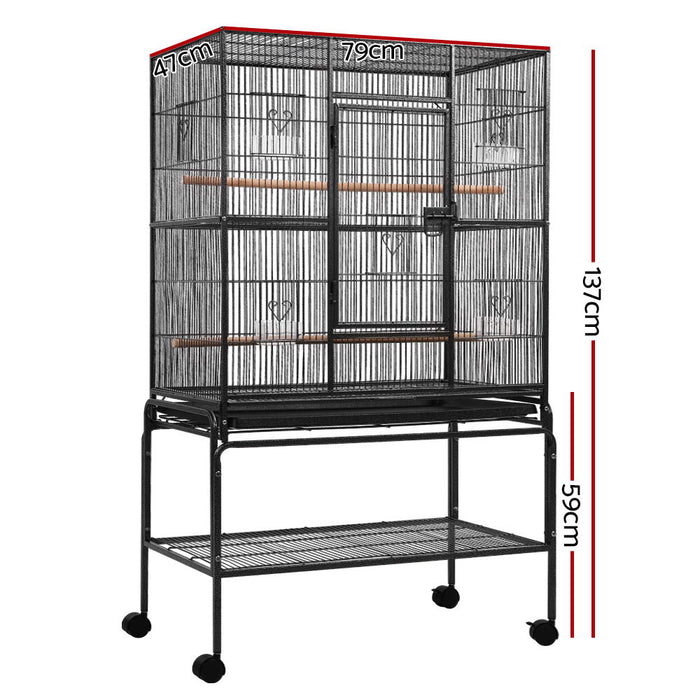 i.Pet Bird Cage Pet Cages Aviary 137CM Large Travel Stand Budgie Parrot Toys