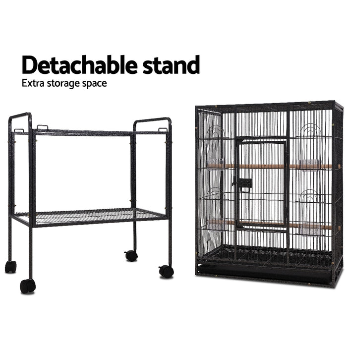 i.Pet Bird Cage Pet Cages Aviary 144CM Large Travel Stand Budgie Parrot Toys