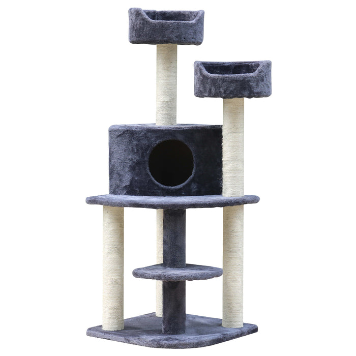 i.Pet Cat Tree 126cm Trees Scratching Post Scratcher Tower Condo House Furniture Wood