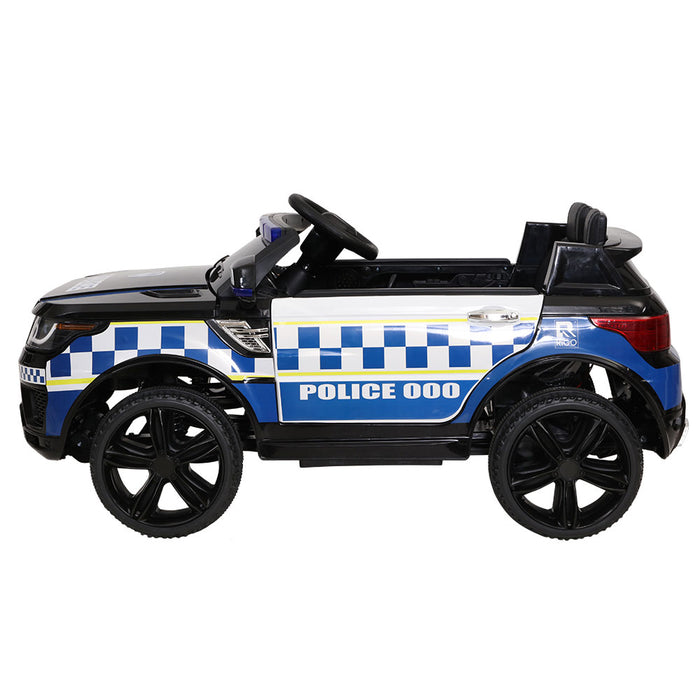 Rigo Kids Ride On Car Inspired Patrol Police Electric Powered Toy Cars Black