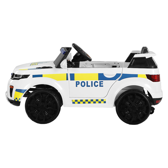 Rigo Kids Ride On Car Electric Patrol Police Toy Cars Remote Control 12V White