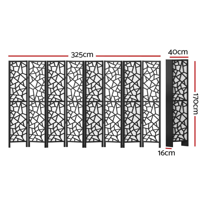 Artiss Clover Room Divider Screen Privacy Wood Dividers Stand 8 Panel Black