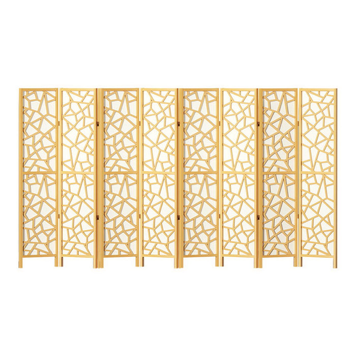 Artiss Clover Room Divider Screen Privacy Wood Dividers Stand 8 Panel Natural