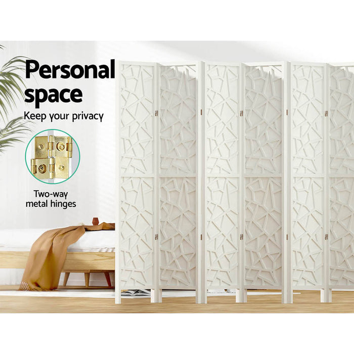 Artiss Clover Room Divider Screen Privacy Wood Dividers Stand 8 Panel White