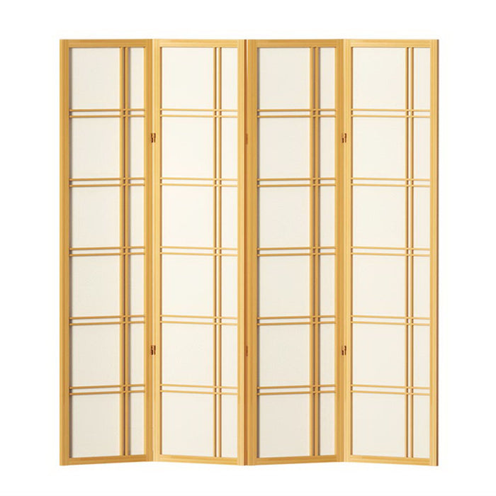 Artiss Room Divider Screen Privacy Wood Dividers Stand 4 Panel Nova Natural