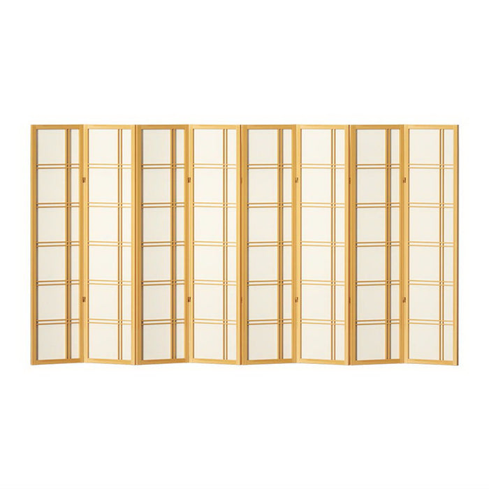 Artiss Room Divider Screen Privacy Wood Dividers Stand 8 Panel Nova Natural