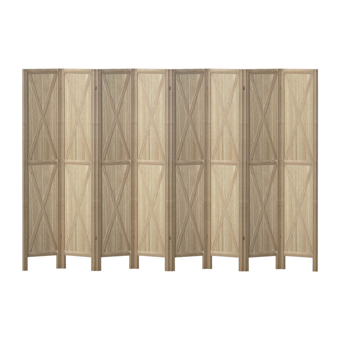 Artiss Silon Room Divider Screen Privacy Wood Dividers Stand 8 Panel Brown