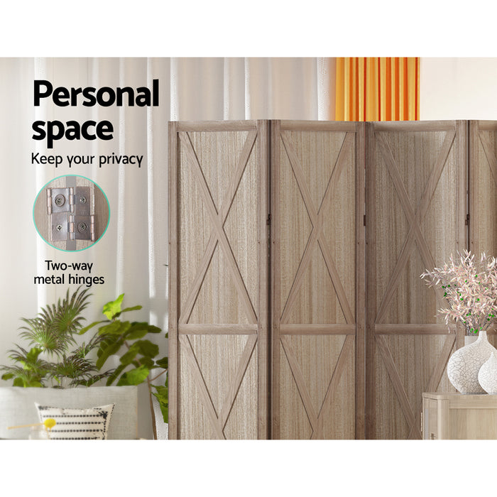 Artiss Silon Room Divider Screen Privacy Wood Dividers Stand 8 Panel Brown