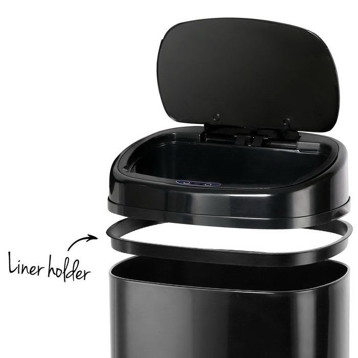 58L Motion Sensor Rubbish Bin - Black