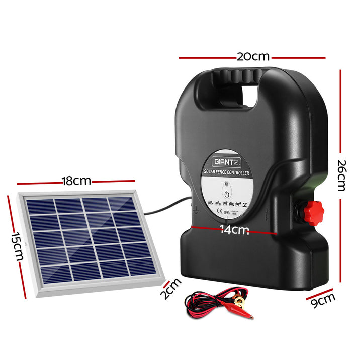 Giantz Electric Fence Energiser Solar Fencing Energizer Charger Farm Animal 10km 0.5J