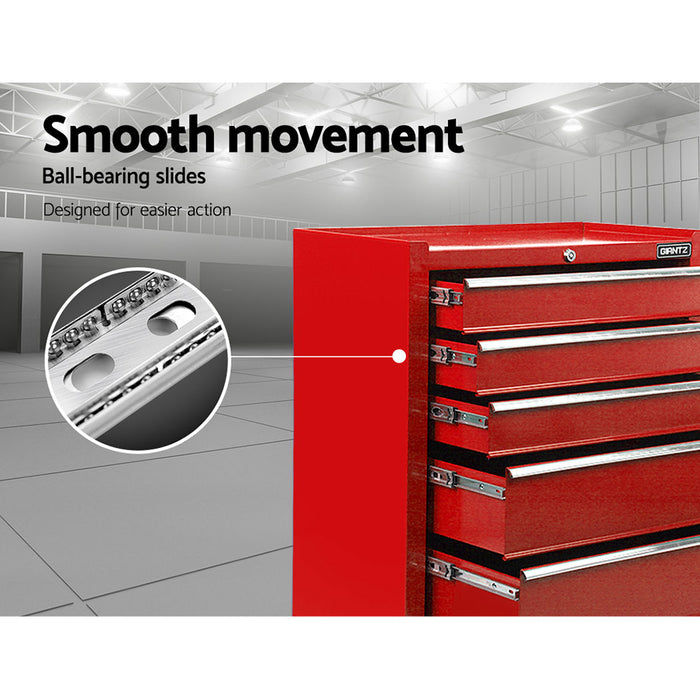 Giantz 5 Drawer Mechanic Tool Box Cabinet Storage Trolley - Red