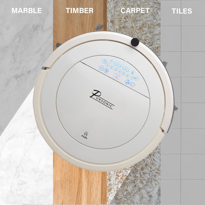 Pursonic i9 Robotic Vacuum Cleaner Carpet Floor Dry Wet Mopping Auto Robot White  White