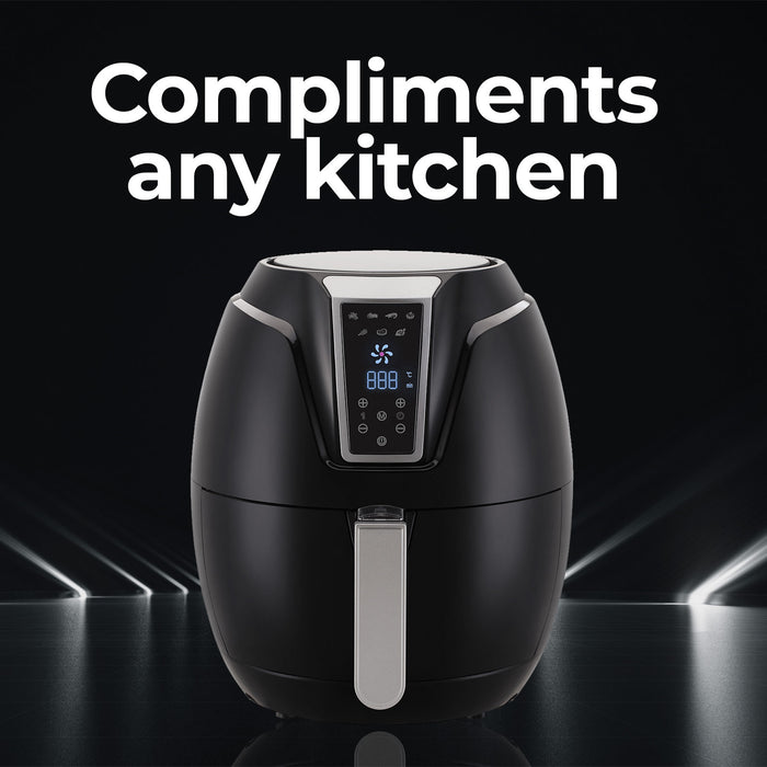 Kitchen Couture 4 Litre Air Fryer Digital Display Black 1400W Healthy Cooker  Black