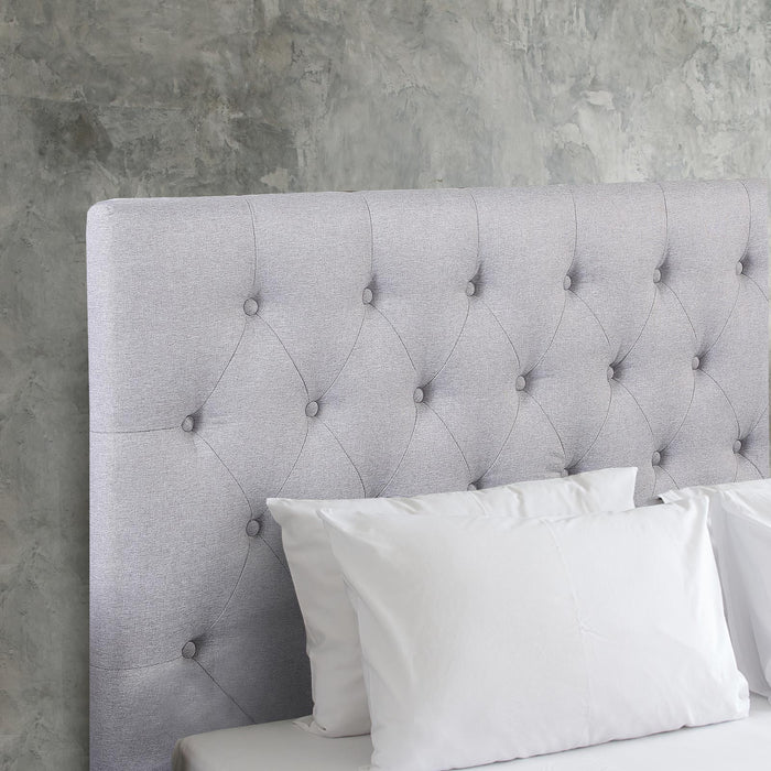 Milano Decor Yorkshire Tufted Bed Head Light Grey - Queen