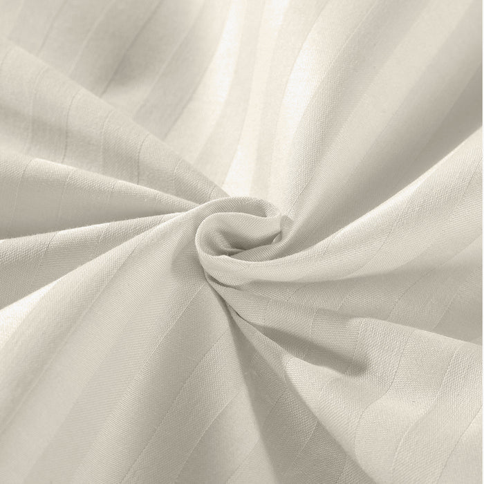 Kensington 1200 Thread Count 100% Cotton Sheet Set Stripe Hotel Grade - Super King - Sand