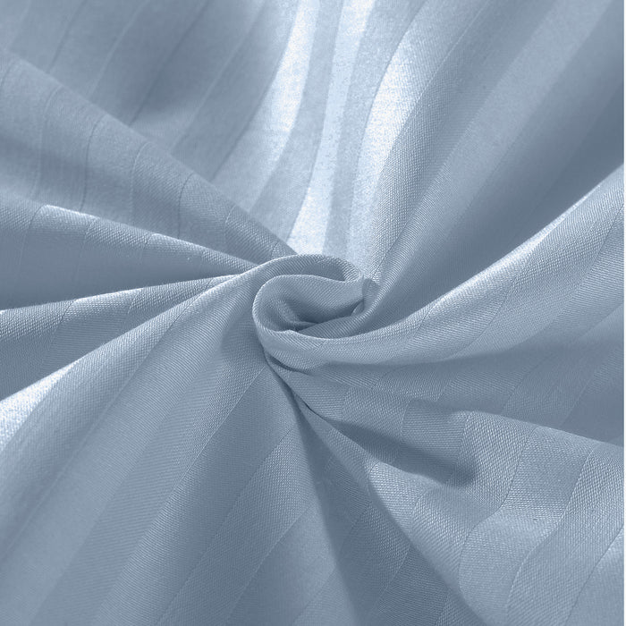 Kensington 1200 Thread Count 100% Cotton Sheet Set Stripe Hotel Grade - Super King - Chambray