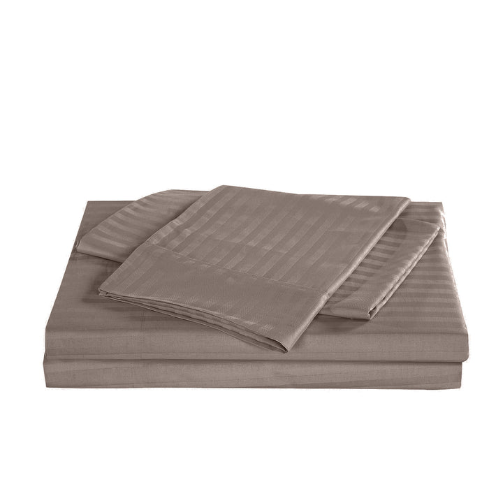 Royal Comfort Kensington 1200 Thread Count 100% Cotton Stripe Quilt Cover Set - King - Charcoal