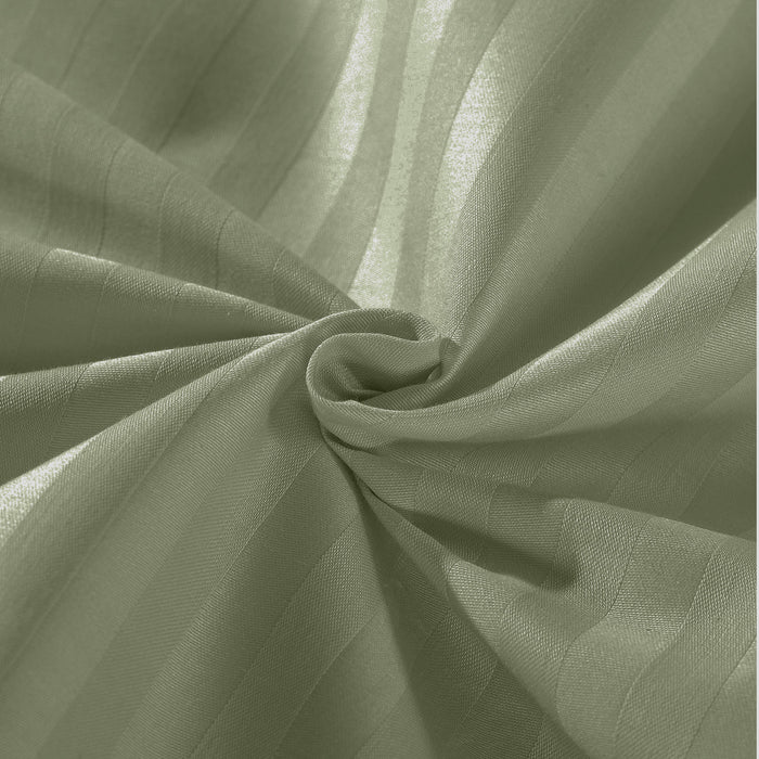 Royal Comfort Kensington 1200 Thread Count 100% Cotton Stripe Quilt Cover Set - Super King - Olive