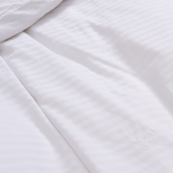 Royal Comfort Kensington 1200 Thread Count 100% Cotton Stripe Quilt Cover Set - Super King - White