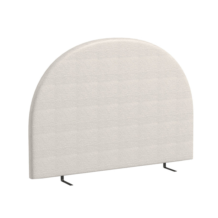 Milano Decor Ariana Curved Boucle Bedhead Headboard Upholstered Cushioned White - King - White