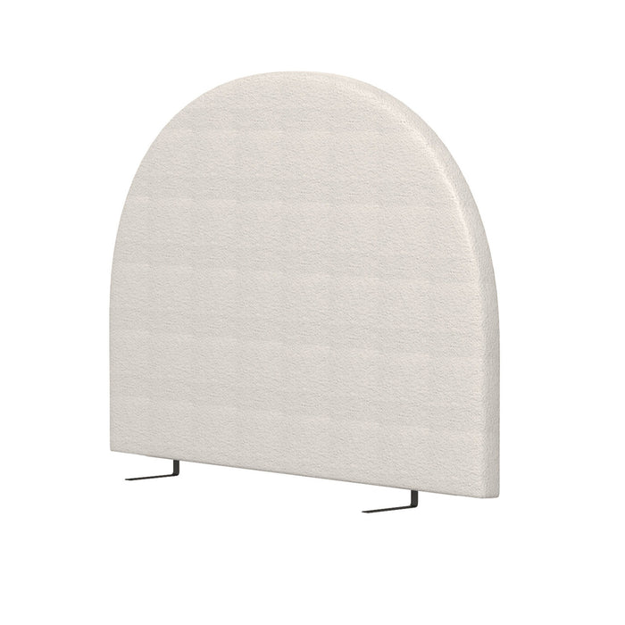 Milano Decor Ariana Curved Boucle Bedhead Headboard Upholstered Cushioned White - King - White