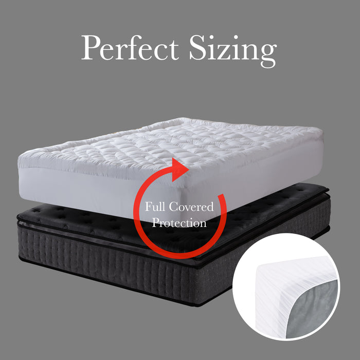 Royal Comfort 1200GSM Deluxe 7-Zone Mattress Topper Luxury Gusset Breathable - Double - White