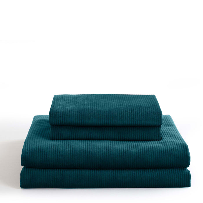 Royal Comfort Velvet Corduroy Quilt Cover Set Super Soft Luxurious Warmth - Queen - Forest Green