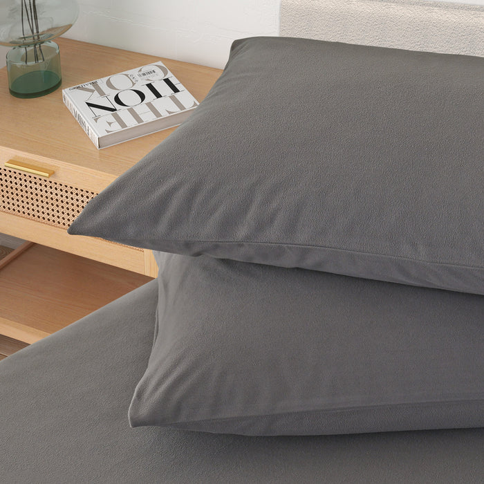 Royal Comfort Polar Fleece Flannel Sheet Set Ultra Soft Plush Cozy - Double - Charcoal