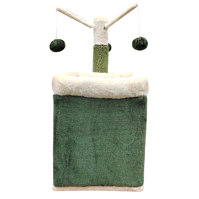 4Paws Cat Tree Scratching Post House Furniture Bed Cactus Play 70cm Green