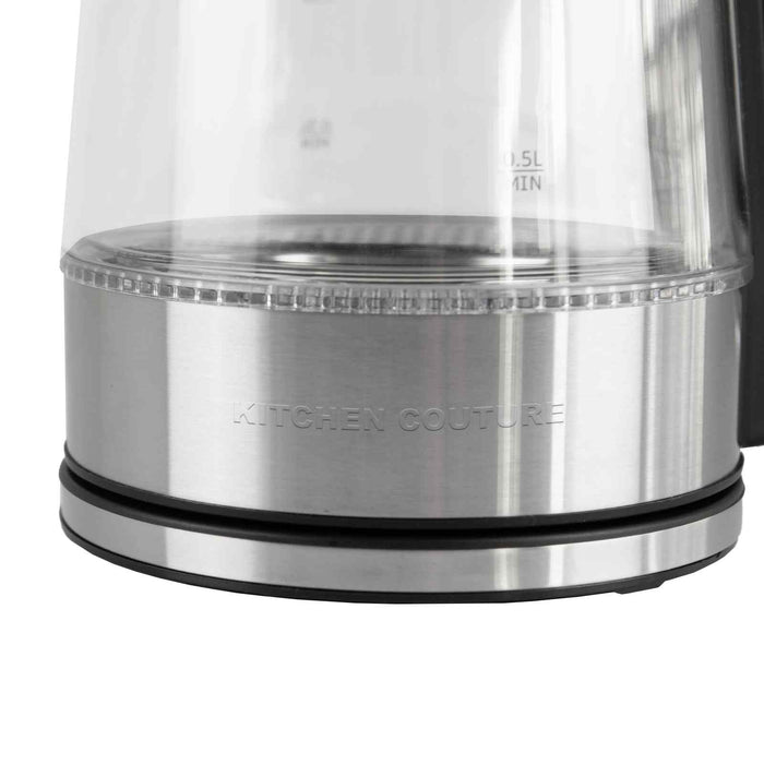 Kitchen Couture Cool Touch Stainless Steel LED Glass Kettle Dual Wall 1.7L